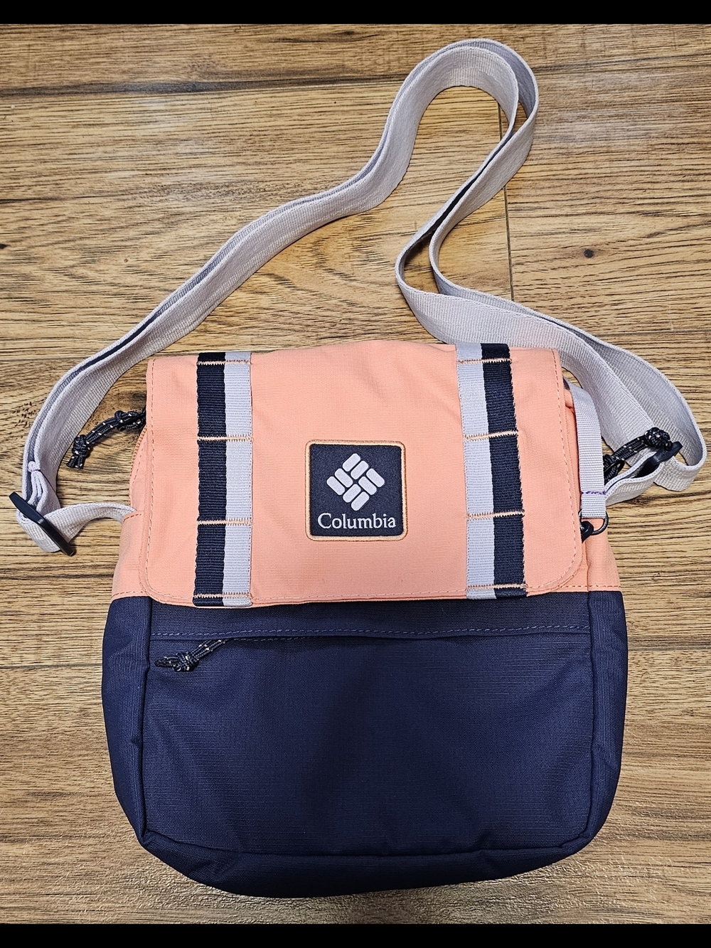 Columbia Peach and Navy Crossbody Bag